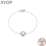 925 Silver Larimar Bracelet Bangle Retro Style Gemstone Jewelry