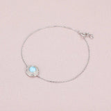 925 Silver Larimar Bracelet Bangle Retro Style Gemstone Jewelry