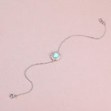 925 Silver Larimar Bracelet Bangle Retro Style Gemstone Jewelry