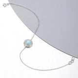 925 Silver Larimar Bracelet Bangle Retro Style Gemstone Jewelry