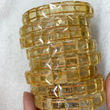 Yellow Citrine Stone Beads Bracelet Gemstone Bangle for Women