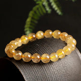 Natural Rutilated Quartz Crystal Beaded Women's Bracelet