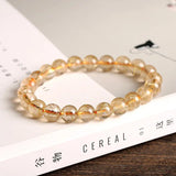 Natural Rutilated Quartz Crystal Beaded Women's Bracelet