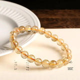 Natural Rutilated Quartz Crystal Beaded Women's Bracelet