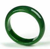 Green Jade Bangles Natural Bracelet Flower Emerald Ladies