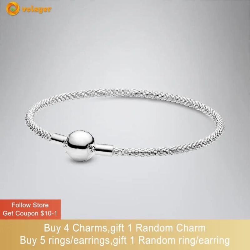 925 Sterling Silver Bracelet Moments Mesh Bracelet