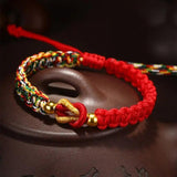 Red Hand Rope Couple Bracelet Hand-woven Retro Design