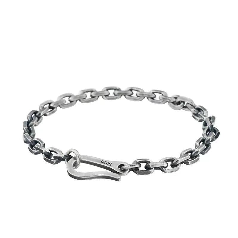 S925 Silver Men's Personality Domineer Retro Tide Men's Bracelet