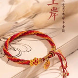 Chinese Koi Bracelet Rabbit Year 12 Zodiac Red Rope Knot Handstring