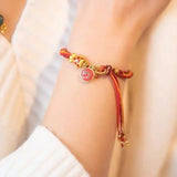 Chinese Koi Bracelet Rabbit Year 12 Zodiac Red Rope Knot Handstring