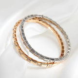 925 Silver Gilded Snake Bone Bracelet for Women