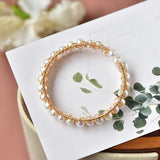 Vintage Freshwater Pearl Bracelet Women 14K Filled Bangle Jewelry