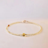 14k Natural Citrine & Agate Beaded Bracelet for Women YBR628