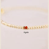 14k Natural Citrine & Agate Beaded Bracelet for Women YBR628