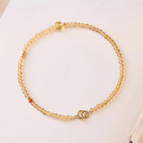14k Natural Citrine & Agate Beaded Bracelet for Women YBR628