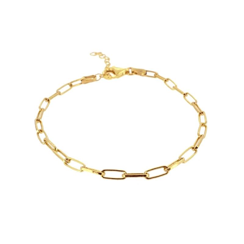 925 Silver Paper Clip Chain Bracelet