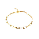 925 Silver Paper Clip Chain Bracelet