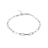 925 Silver Paper Clip Chain Bracelet