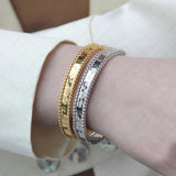 925 Silver Round Bead Edge Bracelet Women Party Jewelry