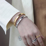 925 Silver Round Bead Edge Bracelet Women Party Jewelry