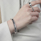 925 Silver Round Bead Edge Bracelet Women Party Jewelry