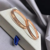 925 Silver Round Bead Edge Bracelet Women Party Jewelry