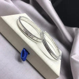 925 Silver Round Bead Edge Bracelet Women Party Jewelry