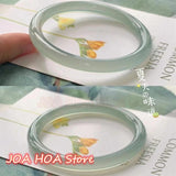 Ice-Seed Round Women's Oil-blue Jade Bracelet