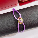 925 Sterling Silver Three Ring Separation Bracelet Women's Jewelry Anniversary
