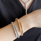 925 Sterling Silver Zircon Snake Bone Bracelet