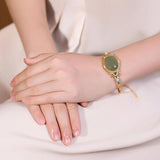 Vintage Silver 925 Hollow Jade Bangle Women Jewelry