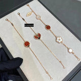 Rose Carnelian Ladybug Bracelet - High Jewelry