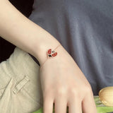 Rose Carnelian Ladybug Bracelet - High Jewelry