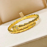 925 Sterling Silver Diamond Snake Bone Bracelet