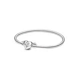 925 Silver Heart Bracelet Snake Chain Women Bangle Xmas
