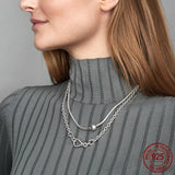 925 Silver Heart Bracelet Snake Chain Women Bangle Xmas