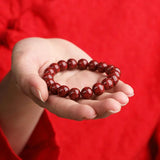 Cinnabar Large Particle Sand Bracelet High Content Crystal Beads Bangle