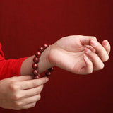 Cinnabar Large Particle Sand Bracelet High Content Crystal Beads Bangle