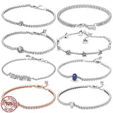 925 Silver Tennis Bracelet for Charm Beads DIY Jewelry