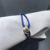 Adjustable Three-Ring Three-Color Lucky Bracelet with Dust Bag