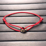 Adjustable Three-Ring Three-Color Lucky Bracelet with Dust Bag
