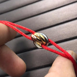 Adjustable Three-Ring Three-Color Lucky Bracelet with Dust Bag