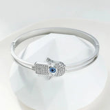 Golden Lucky Hamsa Hand Bracelet EVIL Eye Bangles