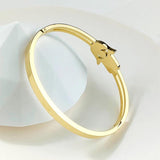 Golden Lucky Hamsa Hand Bracelet EVIL Eye Bangles