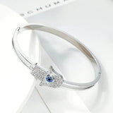 Golden Lucky Hamsa Hand Bracelet EVIL Eye Bangles
