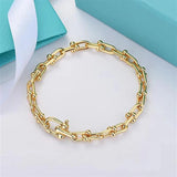 925 Silver U-shaped Horseshoe Bracelet Women's Party Gift