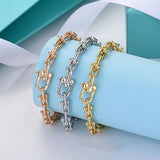 925 Silver U-shaped Horseshoe Bracelet Women's Party Gift