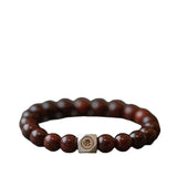 Small Leaf Red Sandalwood 12 Zodiac Hand String Taisui Bracelet