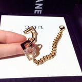Chic D Charm Bracelet for Women, Micro Inlaid, Waterproof, Anniversary Gift