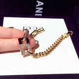 Chic D Charm Bracelet for Women, Micro Inlaid, Waterproof, Anniversary Gift